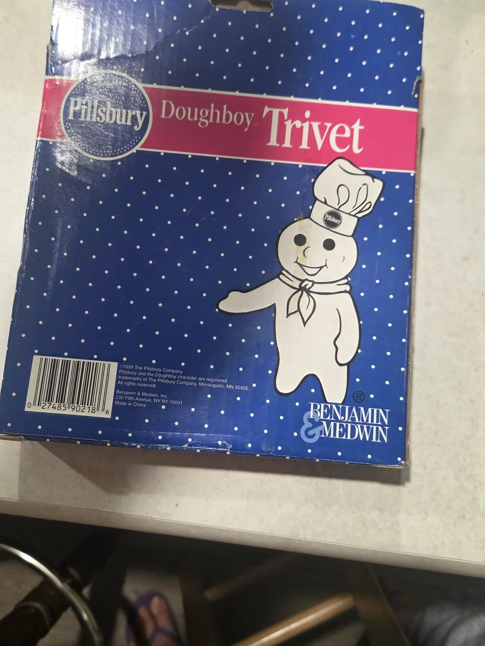 Pillsbury Doughboy Trivet - Blue & White